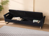 67.91"Wide Velvet Storage Soft Bench with Armrests for Living Room, Entryway and Bedroom. Black W3118P272641