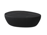Black Sintered stone Top goose eggs Shape Leather Coffee modern Sofa Table for Living Room furniture W3081P338226