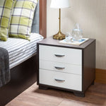 ZUN White and Black 3-drawer Rectangular Accent Table B062P181404