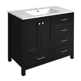 36'' Bathroom Vanity with Ceramic Sink Combo, Solid Wood Frame Bathroom Storage Cabinet, N710P276691B