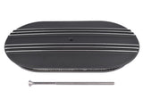 15" Oval Black Aluminum Half Finned Air Cleaner Assembly Fits Chevy Ford Mopar 06143711