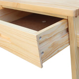 Square Solid Wood Folding Dining Cart with 2 Free Stools Natural 95835468