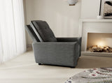 Chenille Fabric Recliner Chair for Adults - Manual Push Back Reclining Sofa with Sturdy Metal Frame, W3568P431432