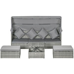 ZUN 4 Piece Outdoor Rattan Sofa Set-Light Gray 99087694