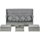 ZUN 4 Piece Outdoor Rattan Sofa Set-Light Gray 99087694