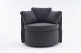 029-Teddy Fabric Swivel And Storage Chair With Back Cushion For Living Room,Dark Gray W527P166246