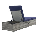 ZUN OUTDOOR SOFA PE RATTAN FURNITURE DECK CHAIR GRAY RATTAN W874P146996