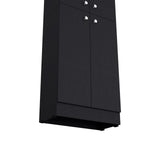 ZUN Black Pantry Cabinet with 4 Doors and 5 Hidden Shelves B062P193660