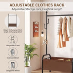 ZUN 1pc, Clothes Rack with Wheels, Rolling Clothing Rack for Hanging Clothes, Heavy Duty Clothes 88942830