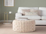 Round 24" Ottoman in Cream Velvet B202P223703