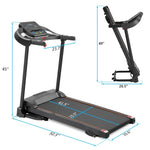 ZUN Compact Easy Folding Treadmill Motorized Running Jogging Machine with Audio Speakers and Incline 26256022