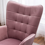 ZUN Leiria Contemporary Silky Velvet Tufted Accent Chair with Ottoman, Mauve T2574P164274