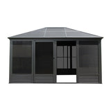 11.2x14.6FT Sunroom, Four Season Solarium Aluminum Hardtop Gazebo with Galvanized Steel Roof, W1859P276734