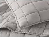 3-Piece King/Cal King Linen Garment Washed Quilt Set,Gray B035P408300