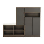 ZUN ON-TREND 2-in-1 Shoe Storage Bench & Shoe Cabinets
, Multi-functional Shoe Rack with Padded Seat, WF314405AAE