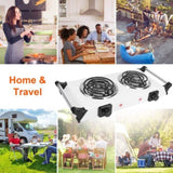 Hot Plate2000W Hot Plate,Portable Electric Stove Countertop Double Burners W/5 Level Temperature 03805550
