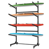80''H Freestanding Kayak Storage Rack Holds 4 Kayaks, Heavy-Duty Adjustable Stand with Lockable T2398P305831