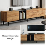 ZUN Modern TV Stand for 80'' TV with 3 Doors, Media Console Table, Entertainment Center with Large WF302939AAP