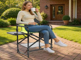 26" Tall Directors Chair with Footrest, 4Portable Bar Height Folding Camping Chair with Built-in Cup 86671613