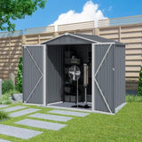 ZUN Outdoor Storage Shed 6 x 4 FT Large Metal Tool Sheds, Heavy Duty Storage House Sliding Doors W2911P205898