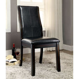 ZUN Set of 2 Espresso Leatherette Dining Chairs in Brown Cherry Finish B016P156358