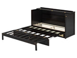 Full Size Murphy Bed with Large Drawers,Espresso N708P336203P
