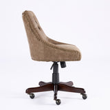 ZUN A&A Furniture,Medieval Retro Style Sheepskin Pattern Fabric Home Office Chair with Lift, Swivel and W1143P202750