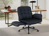 5-Position Adjustable Armrest Criss Cross Chair, Cat Scratch Leather Swivel Desk Chair with Side 83332883