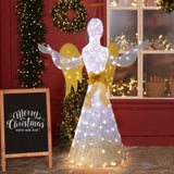 4.5FT Lighted Christmas Angel Outdoor Decoration, Weather Proof Angel with Wings Christmas Ornament 65484687