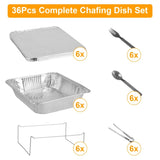 36-Pcs Disposable Chaffing Buffet with-Covers, Utensils Premium Chafing Dish Set for Events, 88920939