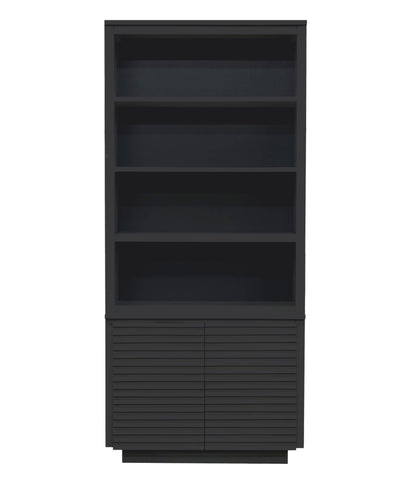 ZUN 84 inch Tall Bookcase, No Assembly Required, Black Finish B108P255370