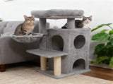 Light Gray 33.5" Multi-Level Cat Tree with 2-Tier Condo, Sisal Scratching Posts & Anti-Toppling 67443380