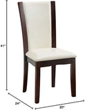 Style Comfort Contemporary 2pcs Side Chairs Dark Cherry And White Leatherette Cushion Seat Kitchen B011115669