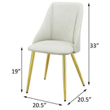 White and Gold Tight Back Side Chairs B062P182770