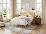 Platform Bed Frame with Headboard , Wood Slat Support , No Box Spring Needed ,King,Natural N709P425341N