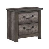 Gray Finish 2-Drawers Storage Nightstand 1pc Wooden Furniture Traditional Design Bedside Cabinet B011P227625
