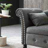 Aijia 60" Velvet Multifunctional Storage Chaise Lounge Buttons Tufted Nailhead Trimmed Solid Wood W111749337