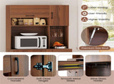 Multifunctional Kitchen Cupboard with Adjustable Shelves, Stemware Rack & Drawer, Anti-Toppling 52937032