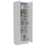 ZUN Multistorage Pantry Cabinet, Five Shelves, Double Door Cabinet -White B20091965