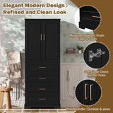 72.2'' Tall Freestanding Bathroom Cabinet with 3 Drawers , Adjustable N729P296769B