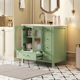 36" Bathroom Cabinet with Waffle Texture Doors, Bathroom Vanity with Four Drawers and Two N710P280025C