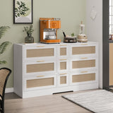 51.2 "Rattan Locker With Drawers, 9 Drawers, Metal Handles For Kitchen, Living Room, Bedroom W757P238063