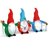 6.6 FT Lighted Christmas Inflatable Decoration, Inflatable Three Christmas Gnomes Elves, Funny Blow 49965532