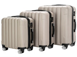 ABS Trolley Case 20in 24in 28in 3PCS Suitcase Set Striped Textured Suitcase Champagne Gold 10461494