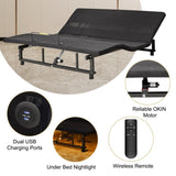 Adjustable Bed Base Frame Queen Bed Frame with Head and Foot Incline Wireless Remote 4 Ports USB, W1038P194149