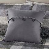 6 Piece Reversible Plaid Daybed Cover Set Grey Daybed B035P266680