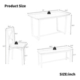 Four-piece set table and chair with backrest, industrial style, solid structure W578P333497