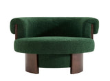 Modern 32'' Wide Curved Sculptural Swivel Barrel Chair,360&deg Swivel Base, Comfortable Fabric, 91451328