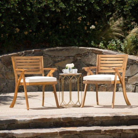 ZUN Outdoor Hermosa KD Wood Dining Chair 54555.00TEA