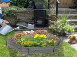 Grey 39x36 No-Screw Hexagonal Outdoor Planter Raised Garden Bed for Vegetables & Flowers 47981797
